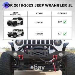 Front Bumper for Jeep 2018-2024 Wrangler JL/JLU Unlimited Hole & D-Rings & Winch