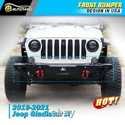 Front Bumper for Offroad 19-23 Jeep Gladiator JT Wrangler JL JLU LED Fog Lights