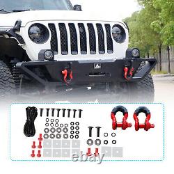 Front Bumper for Offroad 19-23 Jeep Gladiator JT Wrangler JL JLU LED Fog Lights