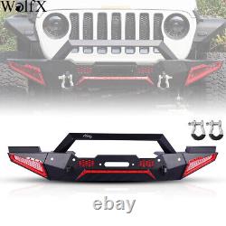 Front Bumper with2D-Rings For 2007-2018 Jeep Wrangler JK 18-24 JL 19-24 Gladiator