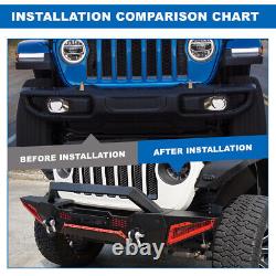 Front Bumper with2D-Rings For 2007-2018 Jeep Wrangler JK 18-24 JL 19-24 Gladiator