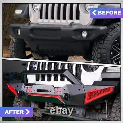 Front Bumper withD-Rings For 07-18 Wrangler JK 18-24 Jeep Wrangler JL/Gladiator JT