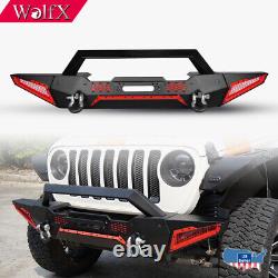 Front Bumper withD-ring+Winch Plate For 2019-2024 Jeep Wrangler JL/Gladiator JT