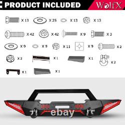 Front Bumper withD-ring+Winch Plate For 2019-2024 Jeep Wrangler JL/Gladiator JT