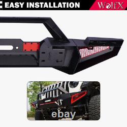 Front Bumper withD-ring+Winch Plate For 2019-2024 Jeep Wrangler JL/Gladiator JT