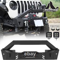 Front Bumper withLED Lights For 07-18 Jeep Wrangler JK 18-23 JL 19-23 Gladiator JT