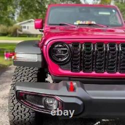 Front Grill Bumper Mesh Grille For Jeep Wrangler JK 2007-2017 upgrade to 2024 JL