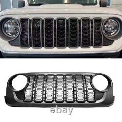 Front Grill Bumper Mesh Grille For Jeep Wrangler JK 2007-2021 upgrade to 2024 JL