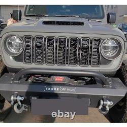 Front Grill Bumper Mesh Grille For Jeep Wrangler JL 2018-2023 upgrade to 2024 JL