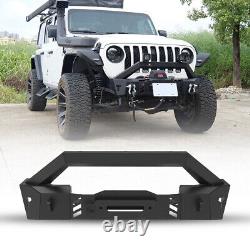 Front/ Rear Bumper For 2018-2022 Jeep Wrangler JL JK JT Textured Steel withShackle