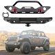 Front + Rear Bumper For 2018-2023 Jeep Wrangler Jl Withled Lights + 2 Hitch