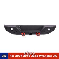 Front & Rear Bumper Steel for 07-18 Jeep Wrangler JK withLED Lights D-ring Shackle