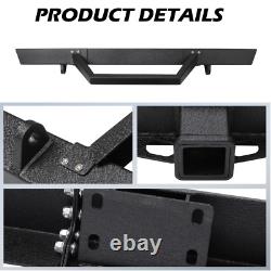 Front & Rear Bumper Winch Mount Plate Kit For 1984-2001 Jeep Cherokee XJ Black