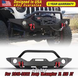 Front/ Rear Bumper withD-Ring For 2018-2022 Wrangler JL JK JLU JT Steel withShackle