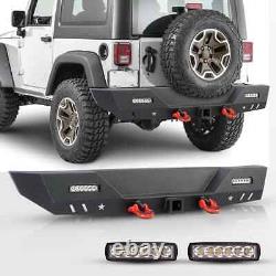 Front/Rear Bumper with LED Lights & D-Rings for 2018-2024 Jeep Wrangler JL JLU US