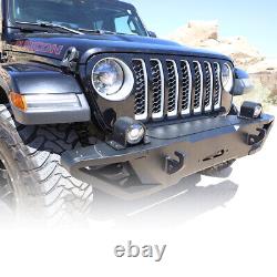 Heavy Duty Steel Front Bumper for 18-2023 Wrangler JL Gladiator JT WithLED Lights