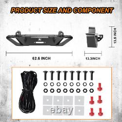 Heavy Duty Steel Front Bumper for 18-2023 Wrangler JL Gladiator JT WithLED Lights