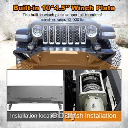 Heavy Duty Steel Front Bumper for 18-2023 Wrangler JL Gladiator JT WithLED Lights