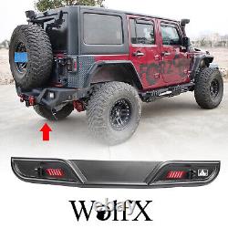 Heavy Duty Steel Rear Bumper+LED Brake Lights For 2007-2018 Jeep Wrangler JK JKU