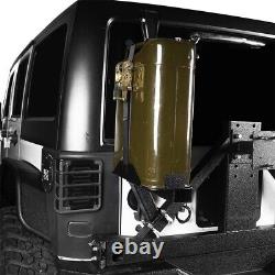 Hooke Road Spare Tire Jerry Can Mount with 2 Jerry Cans Fit 97-18 Jeep Wrangler JK