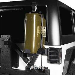 Hooke Road Spare Tire Jerry Can Mount with 2 Jerry Cans Fit 97-18 Jeep Wrangler JK