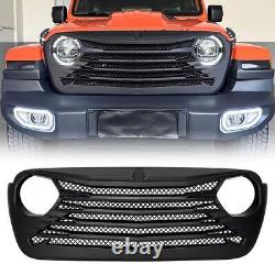 Matte Black Front Bumper Grille Tomahawk Grille For 18-22 Jeep Wrangler JL JT