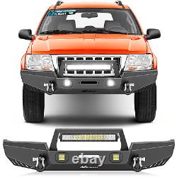 Nilight 1999-2004 Jeep Grand Cherokee WJ Front Bumper Winch Plate 120W Light Bar