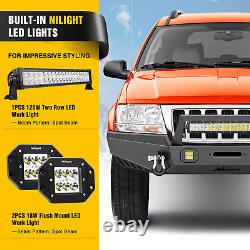 Nilight 1999-2004 Jeep Grand Cherokee WJ Front Bumper Winch Plate 120W Light Bar