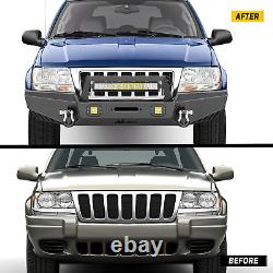 Nilight 1999-2004 Jeep Grand Cherokee WJ Front Bumper Winch Plate 120W Light Bar