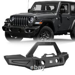 Offroad Front Bumper for 18-22 Jeep Wrangler JL JLU 2DR 4DR Powder Coated Steel