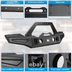 Offroad Front Bumper for 18-22 Jeep Wrangler JL JLU 2DR 4DR Powder Coated Steel