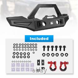 Offroad Front Bumper for 18-22 Jeep Wrangler JL JLU 2DR 4DR Powder Coated Steel