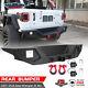 Powder Coated Rear Bumper For 07-18 Jeep Wrangler Jk With D-rings Led Lights Steel