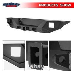 Powder Coated Rear Bumper for 07-18 Jeep Wrangler JK with D-Rings LED Lights Steel