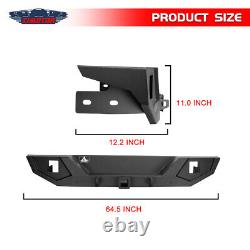 Powder Coated Rear Bumper for 07-18 Jeep Wrangler JK with D-Rings LED Lights Steel