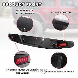 Powder Coated Rear Bumper with Led Brake Lights For 2007-2018 Jeep Wrangler JK