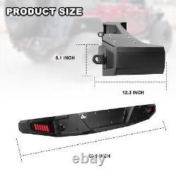 Powder Coated Rear Bumper with Led Brake Lights For 2007-2018 Jeep Wrangler JK