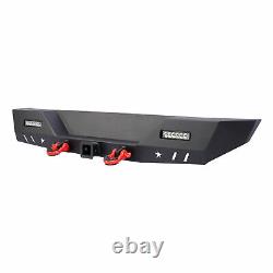 Powder Coated Rear Bumper with Led lights & D-rings For 2007-2018 Jeep Wrangler JK