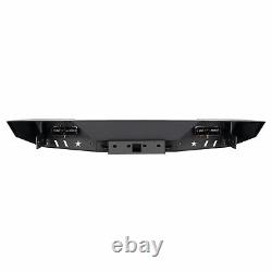 Powder Coated Rear Bumper with Led lights & D-rings For 2007-2018 Jeep Wrangler JK