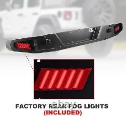 Powder Coated Steel Rear Bumper For 2018-2023 Jeep Wrangler JL LED Parking Light