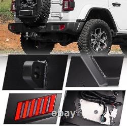 Powder Coated Steel Rear Bumper For 2018-2023 Jeep Wrangler JL LED Parking Light