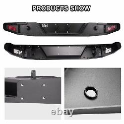 Powder Coated Steel Rear Bumper For 2018-2024 Jeep Wrangler JL JLU withLED Lights