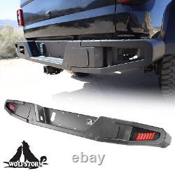 Powder-Coated Steel Rear Bumper Set For 2019-2024 Jeep Gladiator JT withLED Lights