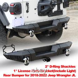 Rear Bumper Assembly for Jeep Wrangler 2018-2023 JL withLicense Bracket & 2D-Ring