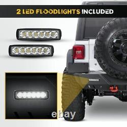 Rear Bumper & D-rings 2 Receiver & 2 LED Lights for 2007-2018 Jeep Wrangler JK