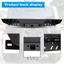 Rear Bumper & D-rings 2 Receiver & 2 LED Lights for 2007-2018 Jeep Wrangler JK