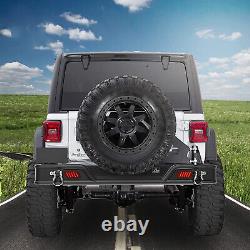 Rear Bumper For 2007-2018 Jeep Wrangler JK 07-18 Heavy Steel withLED Brake Lights