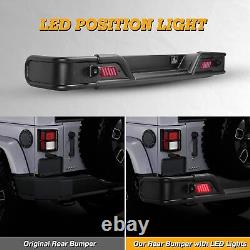 Rear Bumper For 2007-2018 Jeep Wrangler JK 07-18 Heavy Steel withLED Brake Lights