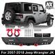 Rear Bumper For 2007-2018 Jeep Wrangler Jk Black Steel Withled Light & 2x D-ring