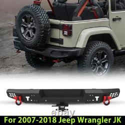 Rear Bumper For 2007-2018 Jeep Wrangler JK Bumper withD-Rings & 2 Receiver